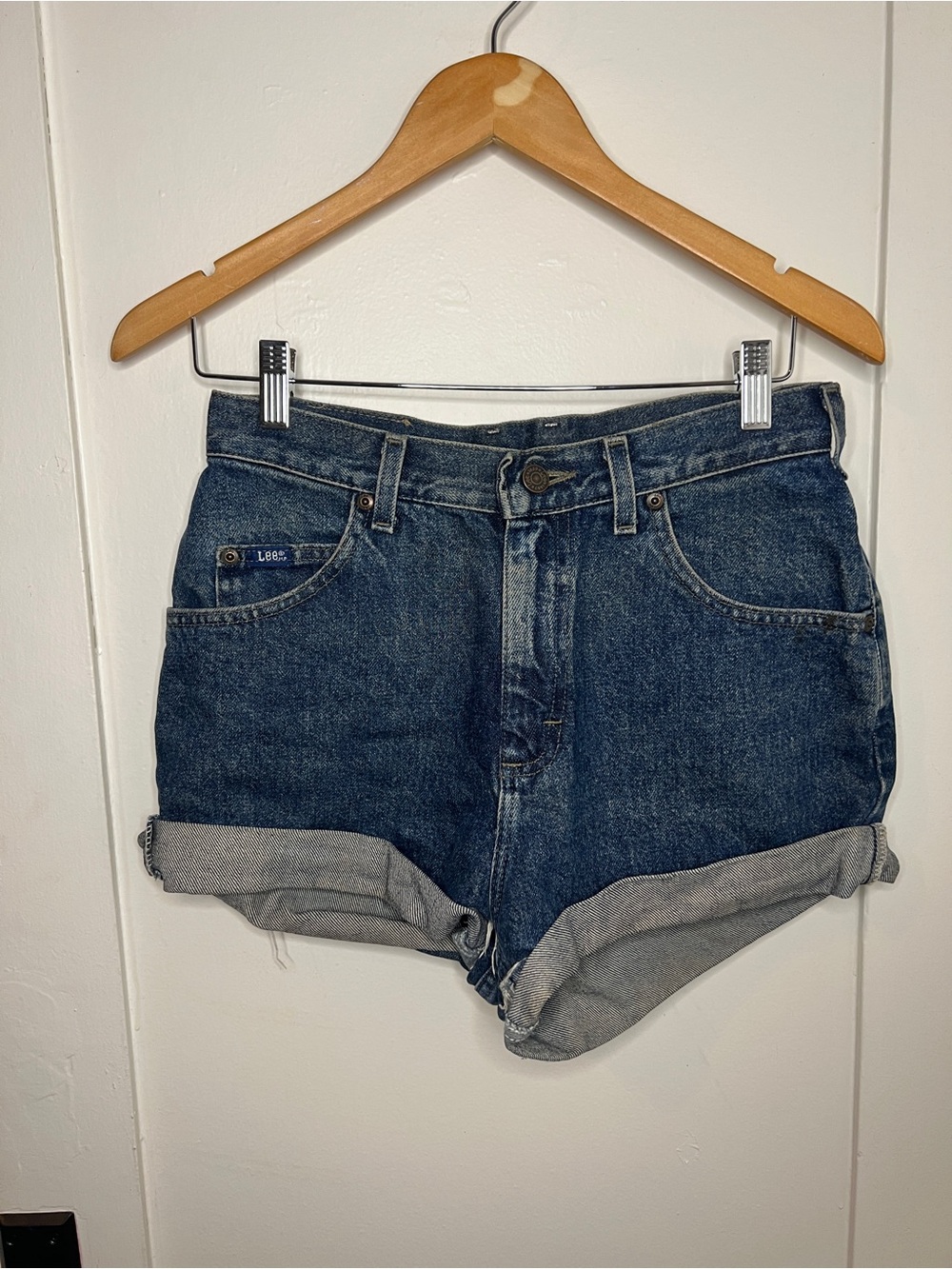 Levi's Dark Blue Rolled Hem Denim Shorts